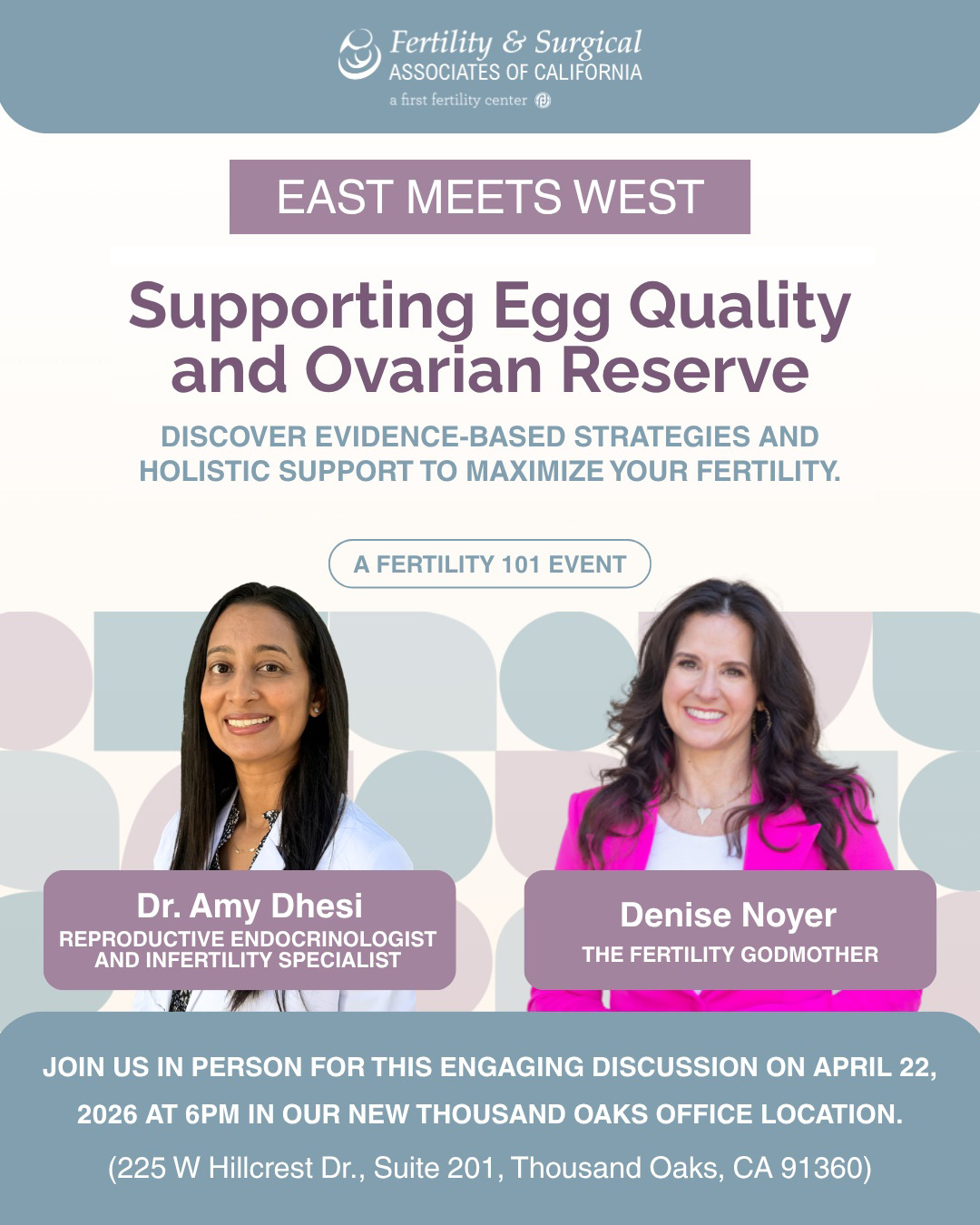 East Meets West: Supporting Egg Quality and Ovarian Reserve - A Fertility 101 Event
